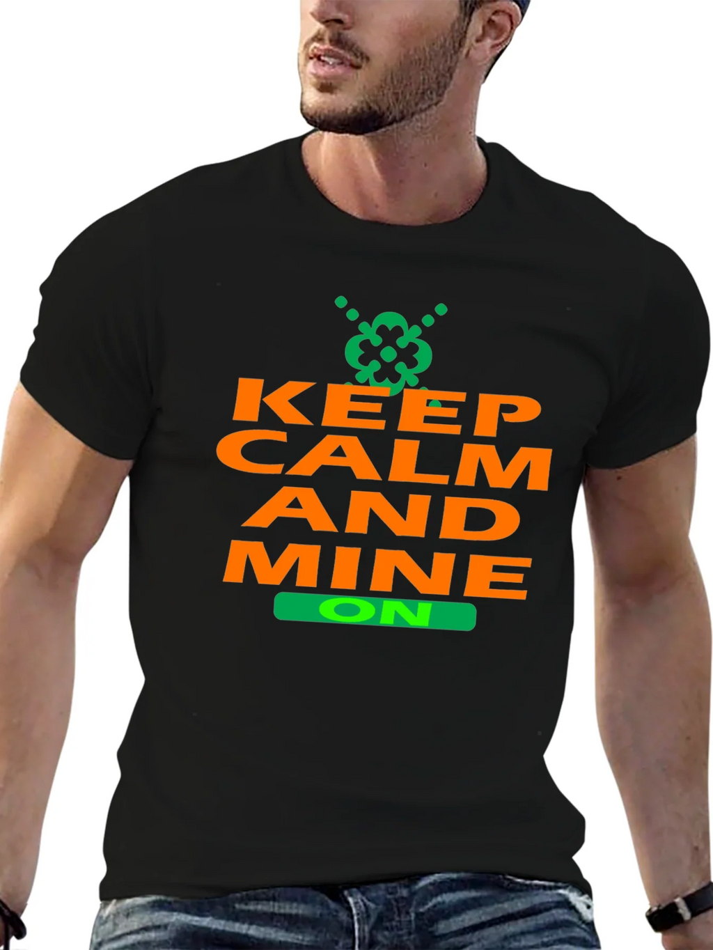 Keep Calm and Mine On T-Shirt - Black product image 6