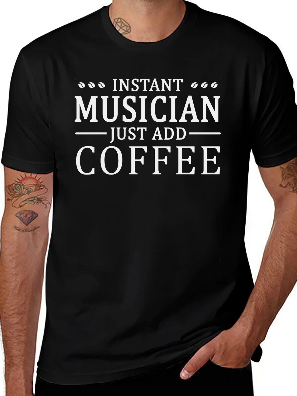 Instant Musician Just Add Coffee Black T-Shirt product image 1