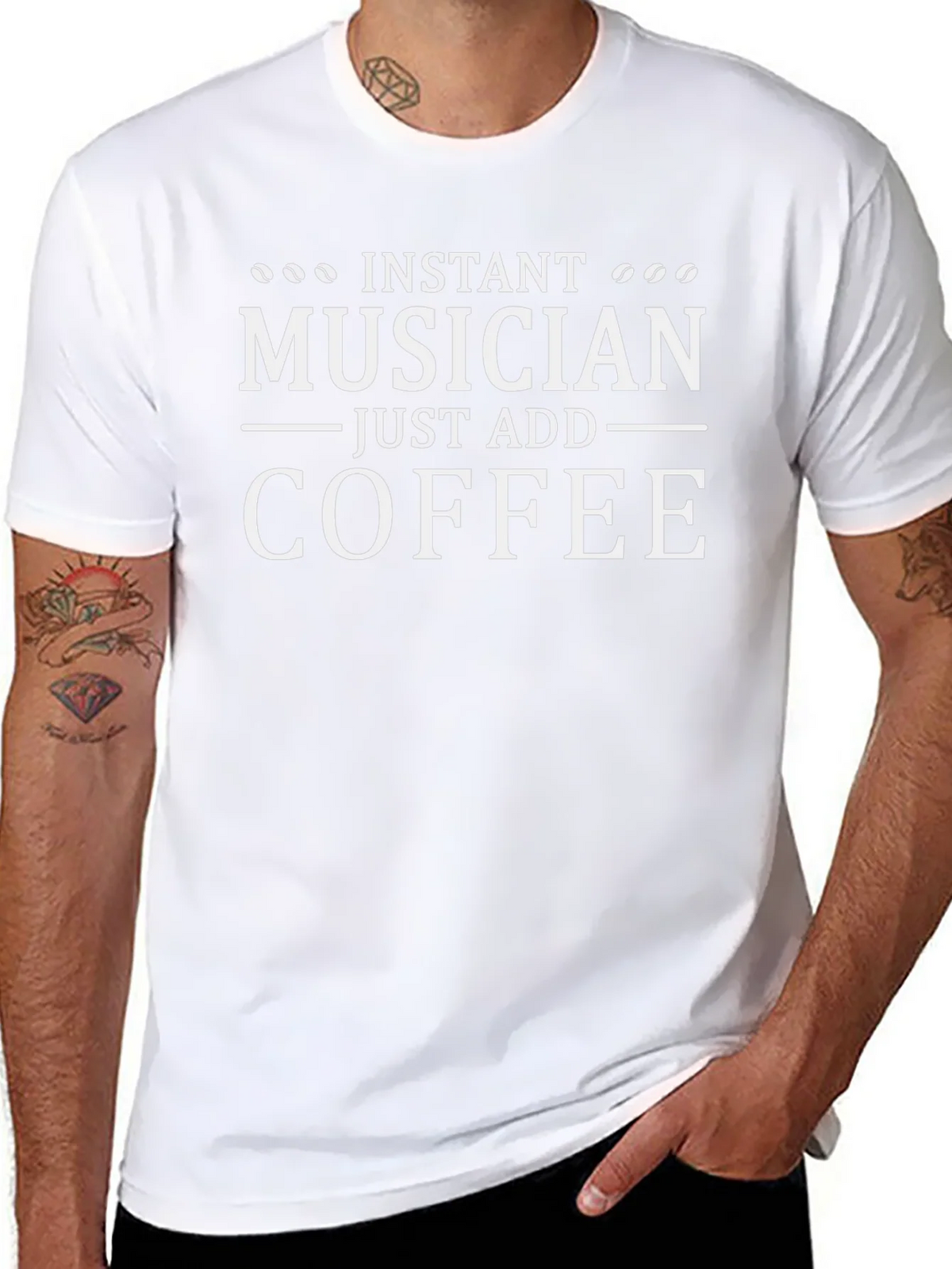 Instant Musician Just Add Coffee Black T-Shirt product image 7
