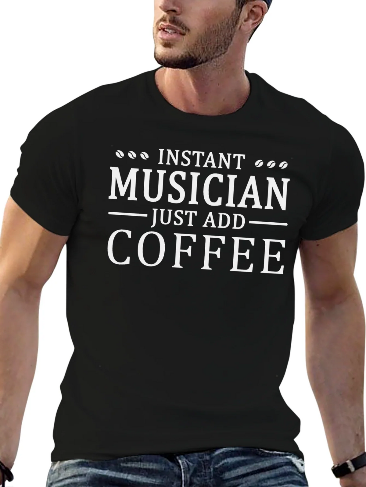 Instant Musician Just Add Coffee Black T-Shirt product image 6