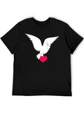 Dove Heart Graphic Tee - Stylish Black T-Shirt product image 1