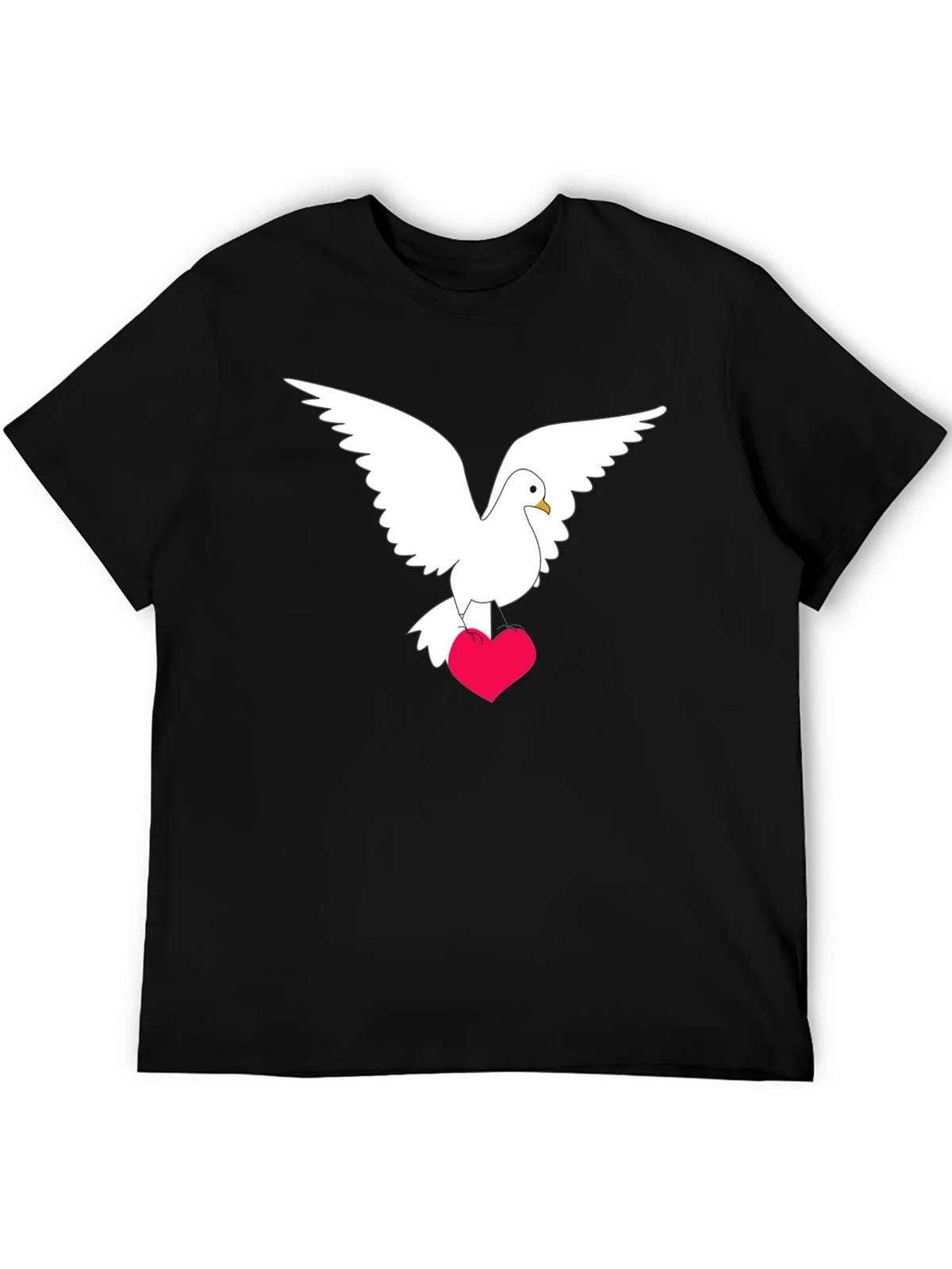 Dove Heart Graphic Tee - Stylish Black T-Shirt product image 1