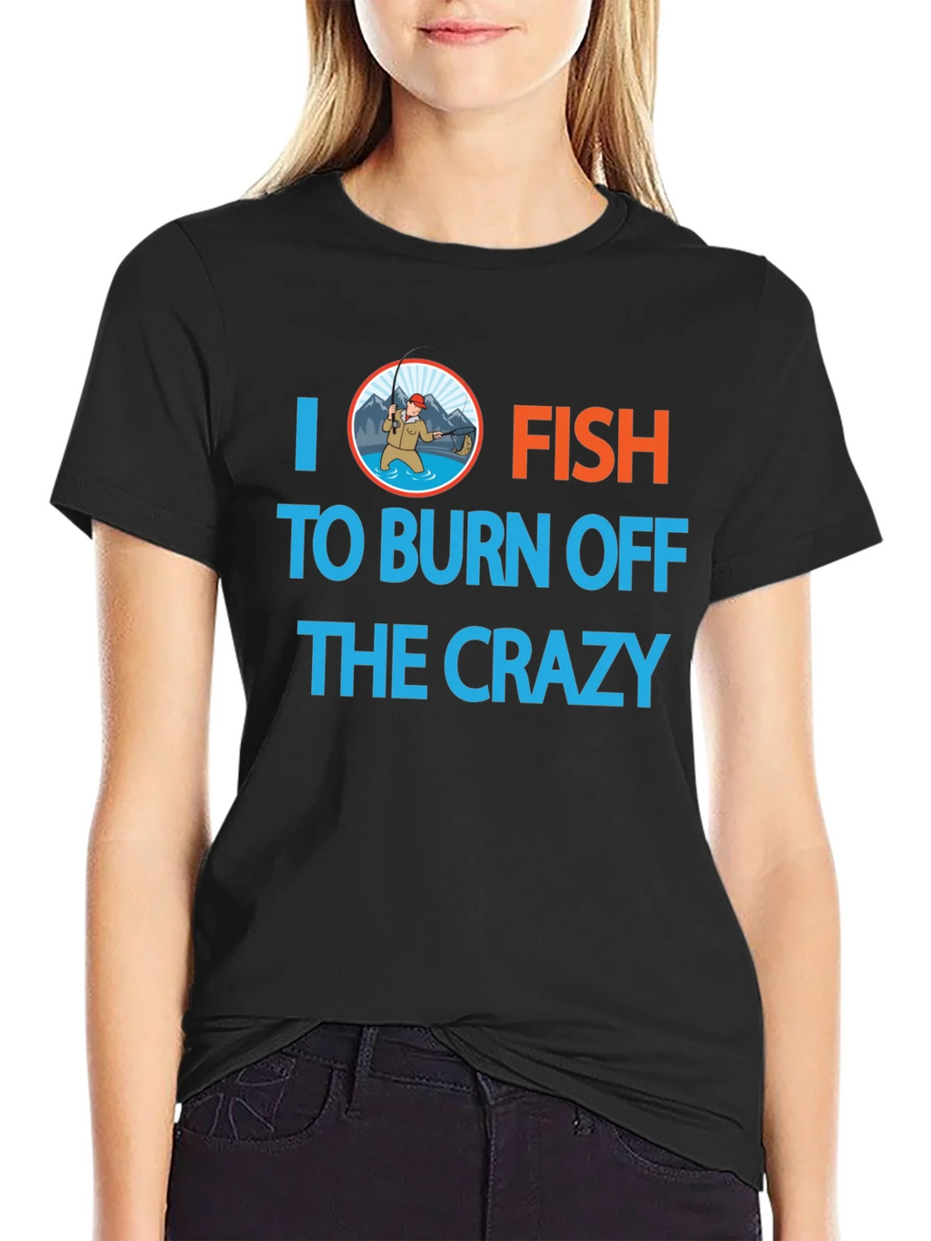 I Fish to Burn Off the Crazy Graphic T-Shirt product image 2