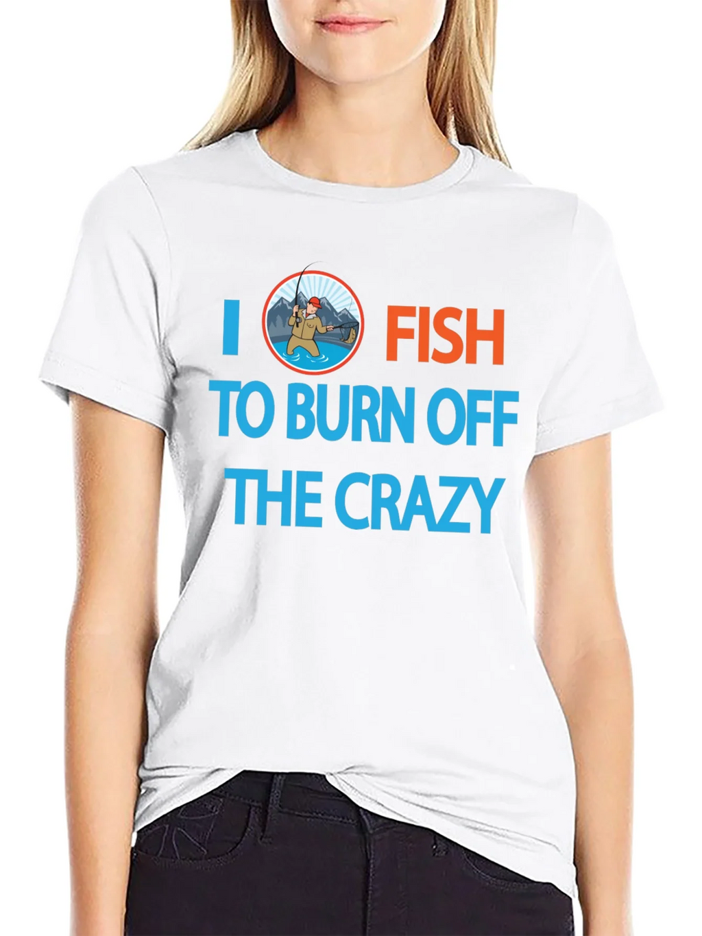 I Fish to Burn Off the Crazy Graphic T-Shirt product image 7