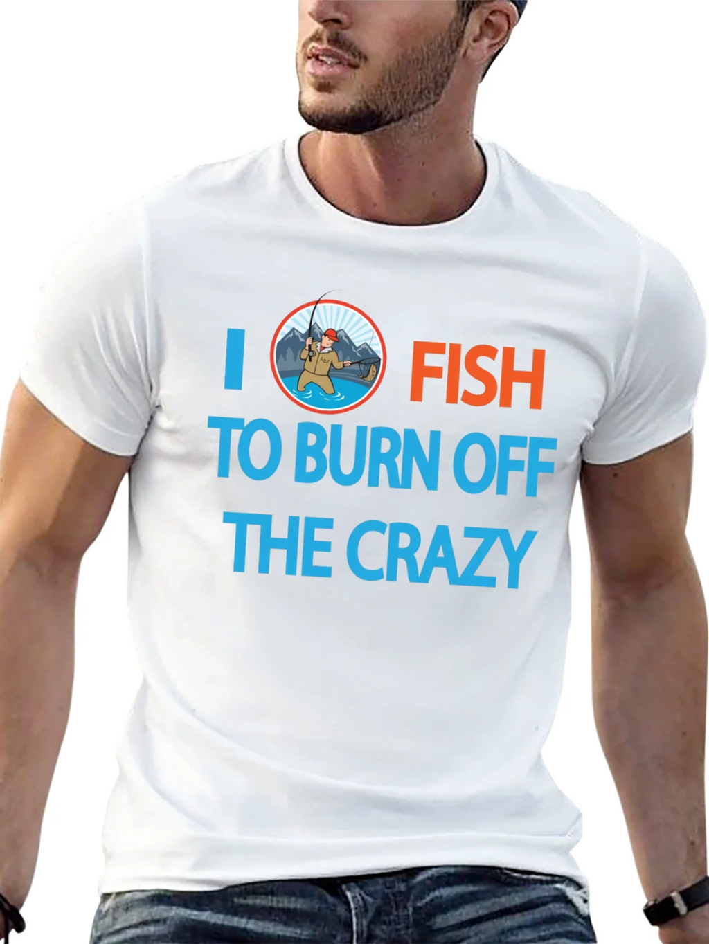I Fish to Burn Off the Crazy Graphic T-Shirt product image 11