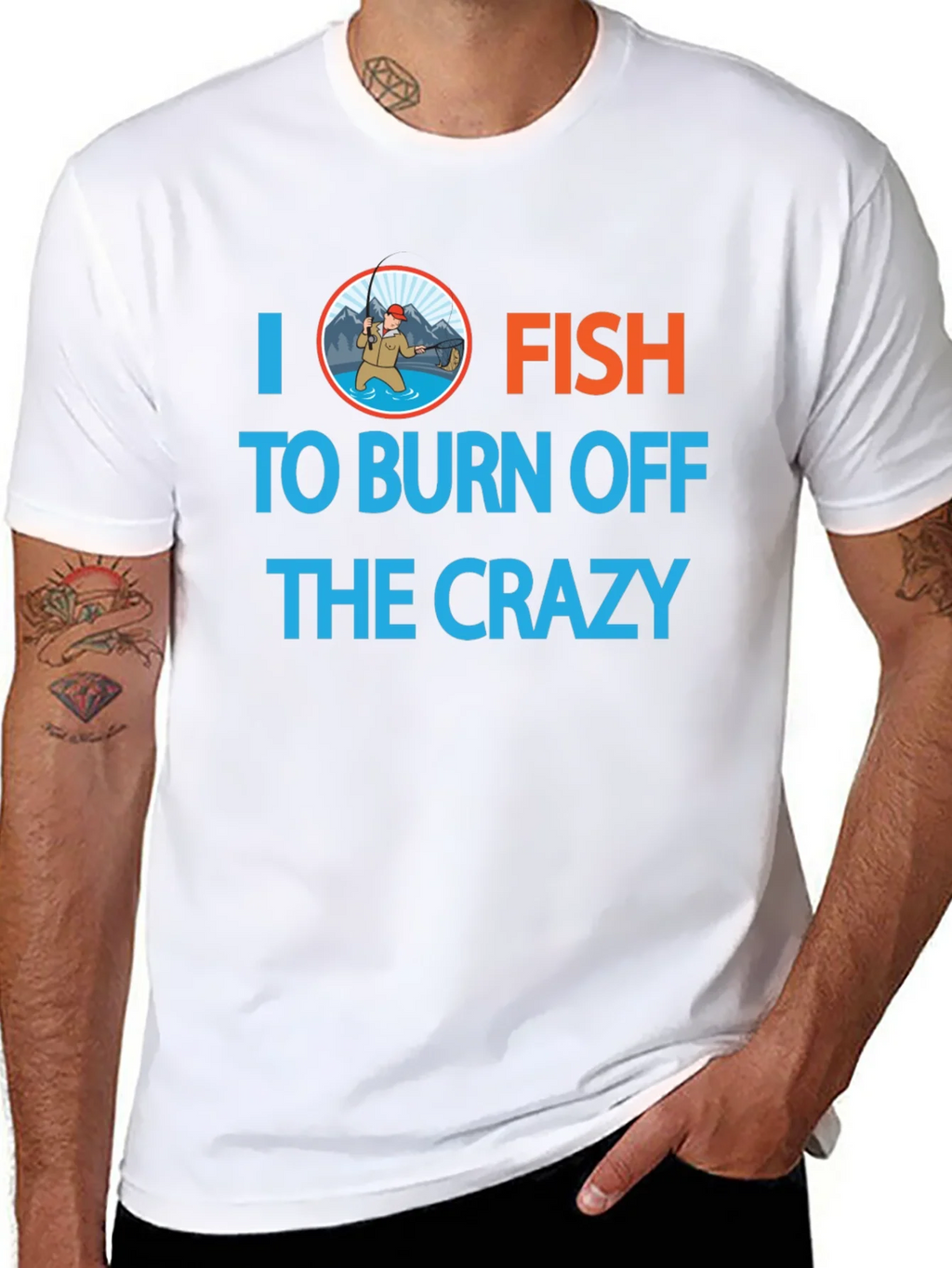 I Fish to Burn Off the Crazy Graphic T-Shirt product image 6