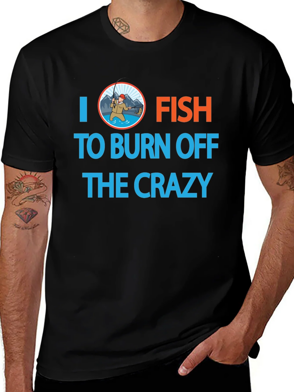 I Fish to Burn Off the Crazy Graphic T-Shirt product image 1