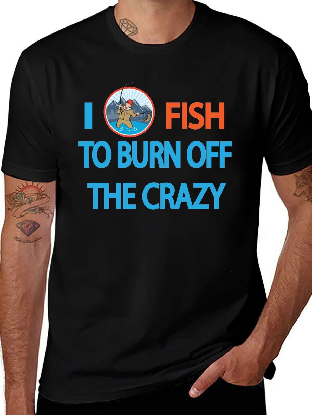 I Fish to Burn Off the Crazy Graphic T-Shirt product image 1