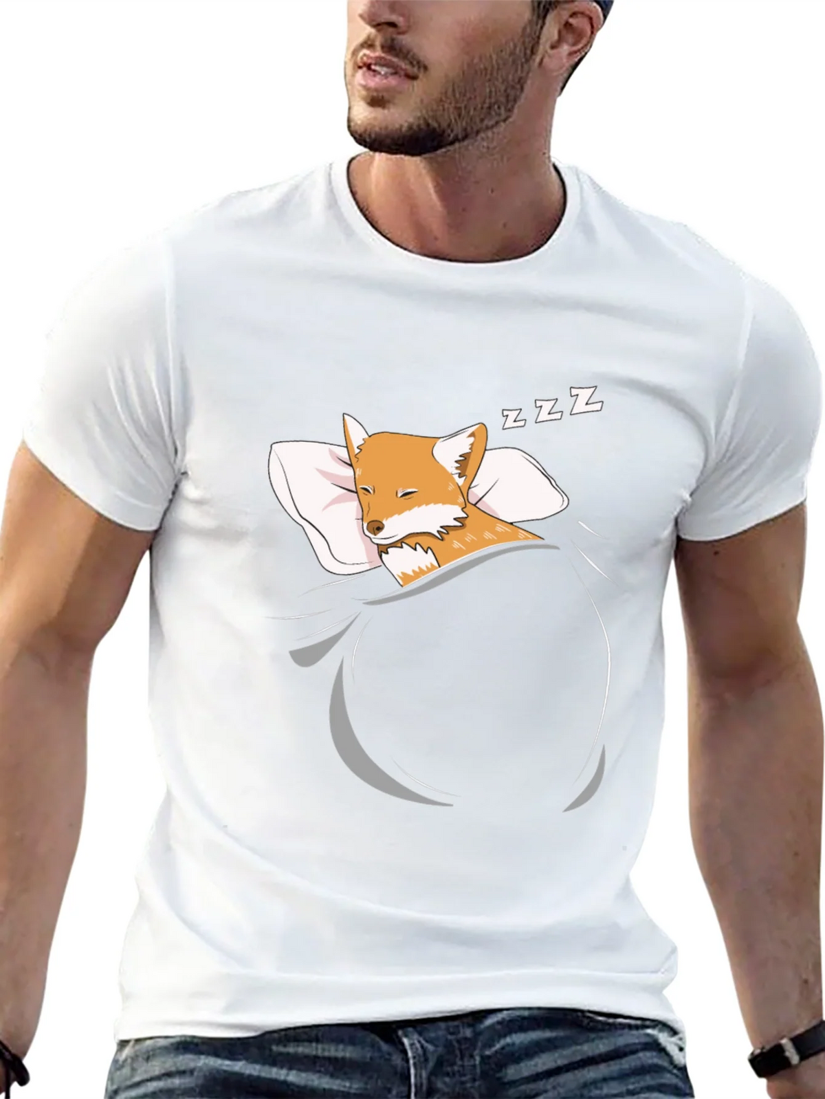 Sleeping Fox Graphic T-Shirt - Mens Black Tee product image 12
