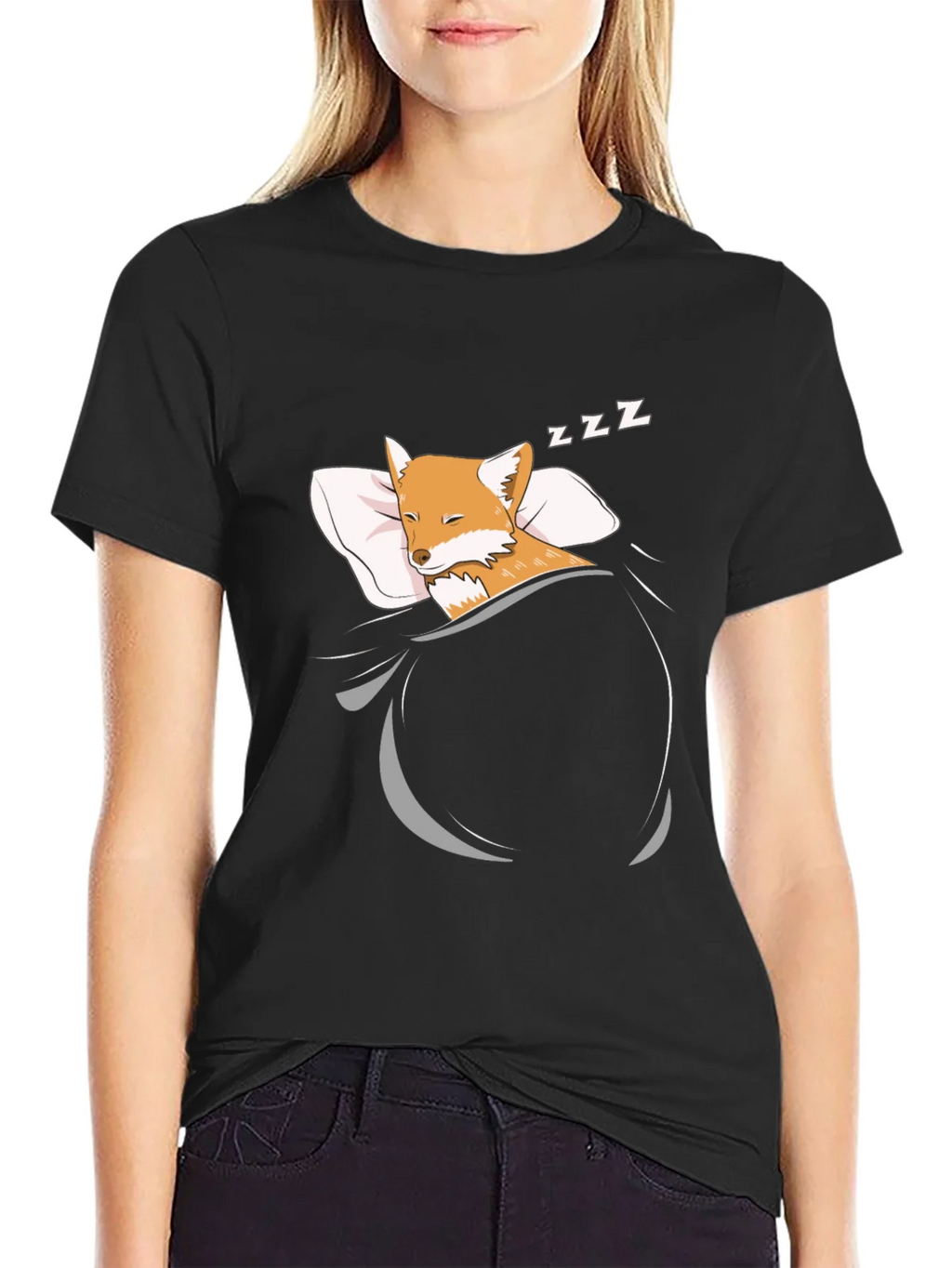 Sleeping Fox Graphic T-Shirt - Mens Black Tee product image 2