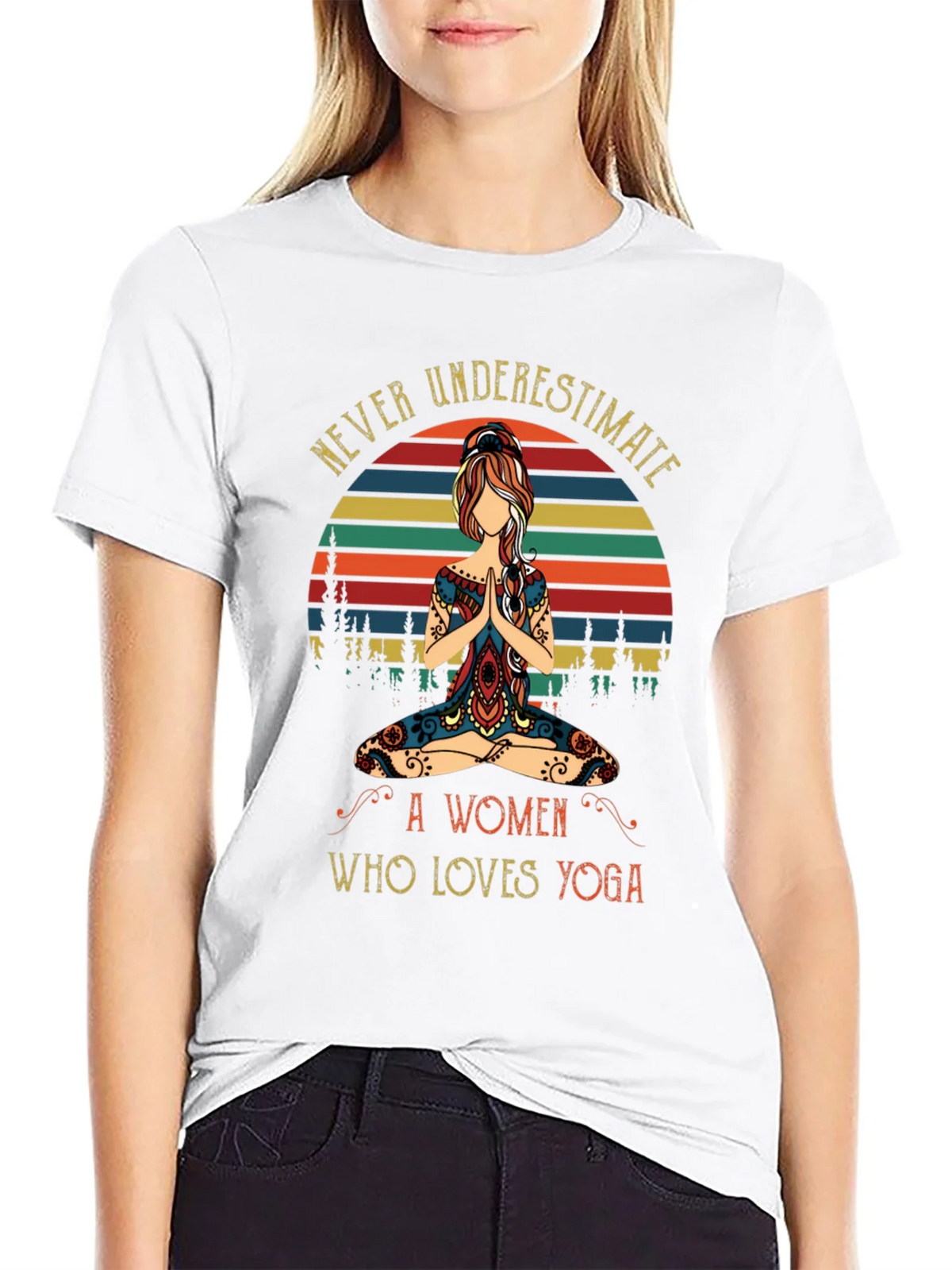 Yoga Lover Graphic Tee - Never Underestimate A Woman product image 8