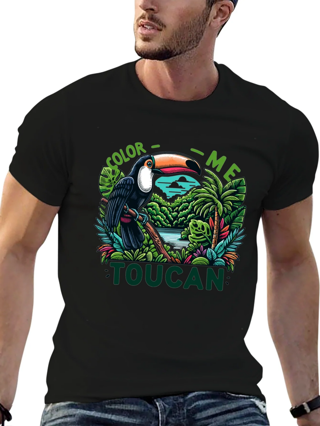 Color Me Toucan T-Shirt - Tropical Bird Design product image 6