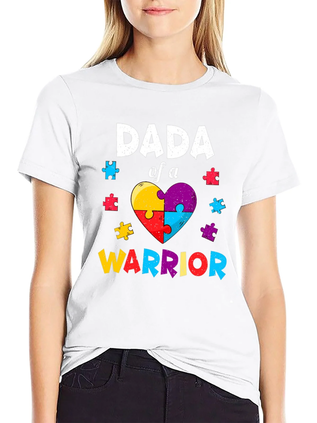 Dada of a Warrior T-Shirt Autism Awareness product image 8