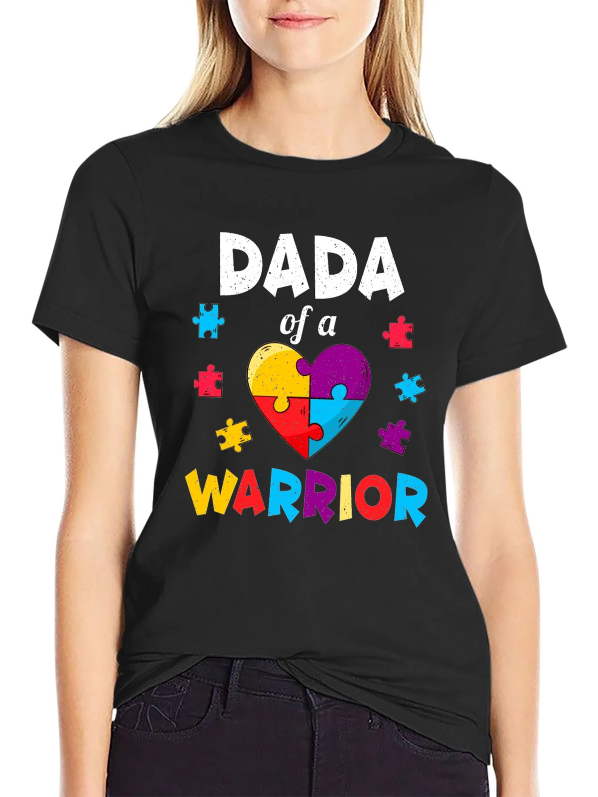 Dada of a Warrior T-Shirt Autism Awareness product image 2