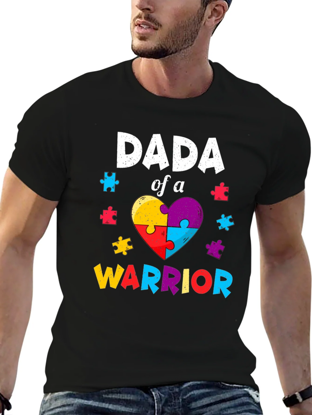 Dada of a Warrior T-Shirt Autism Awareness product image 6