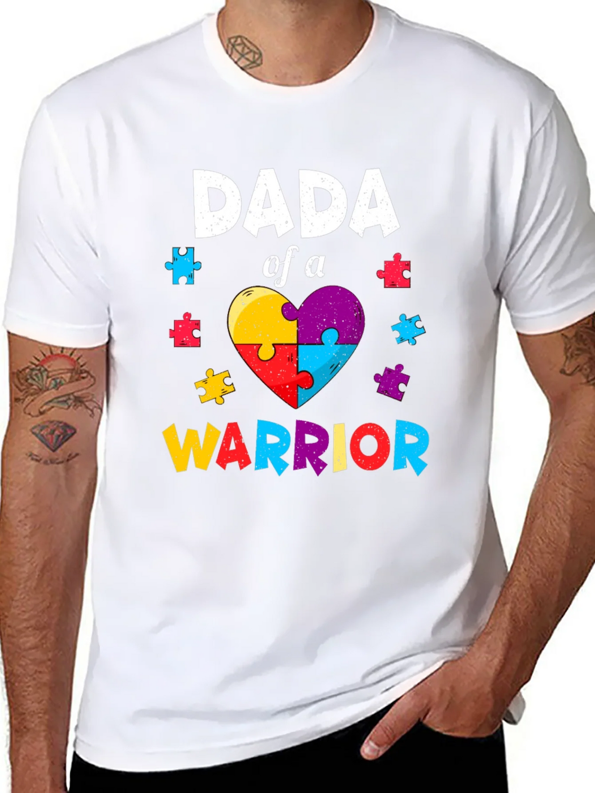 Dada of a Warrior T-Shirt Autism Awareness product image 7