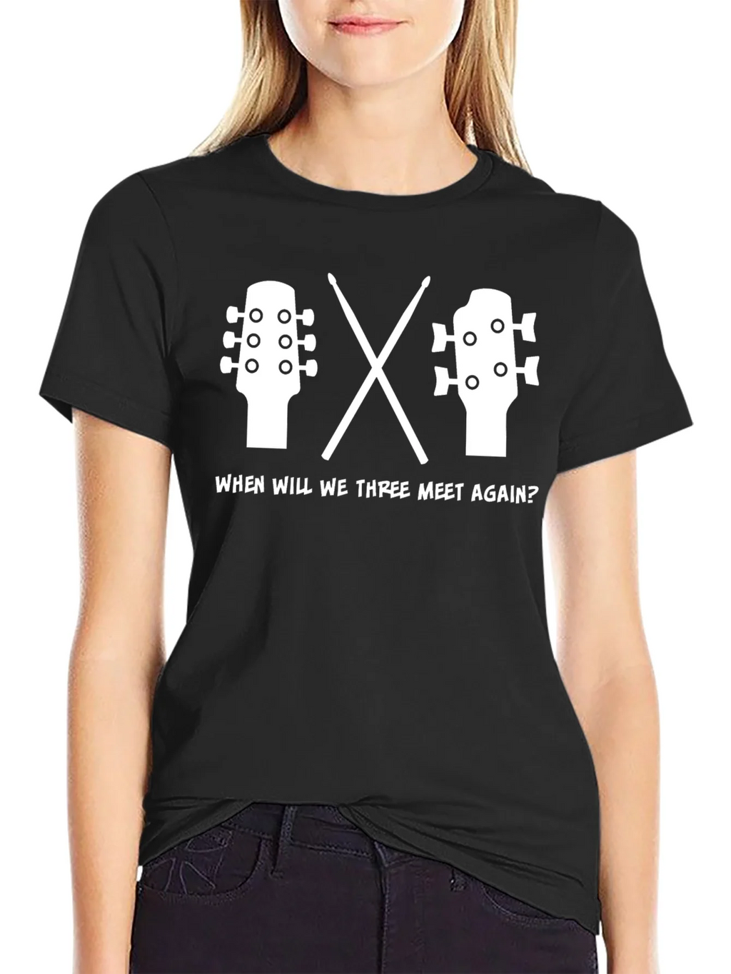 Music Reunion T-Shirt: Guitar Drums When Will We Three Meet product image 2