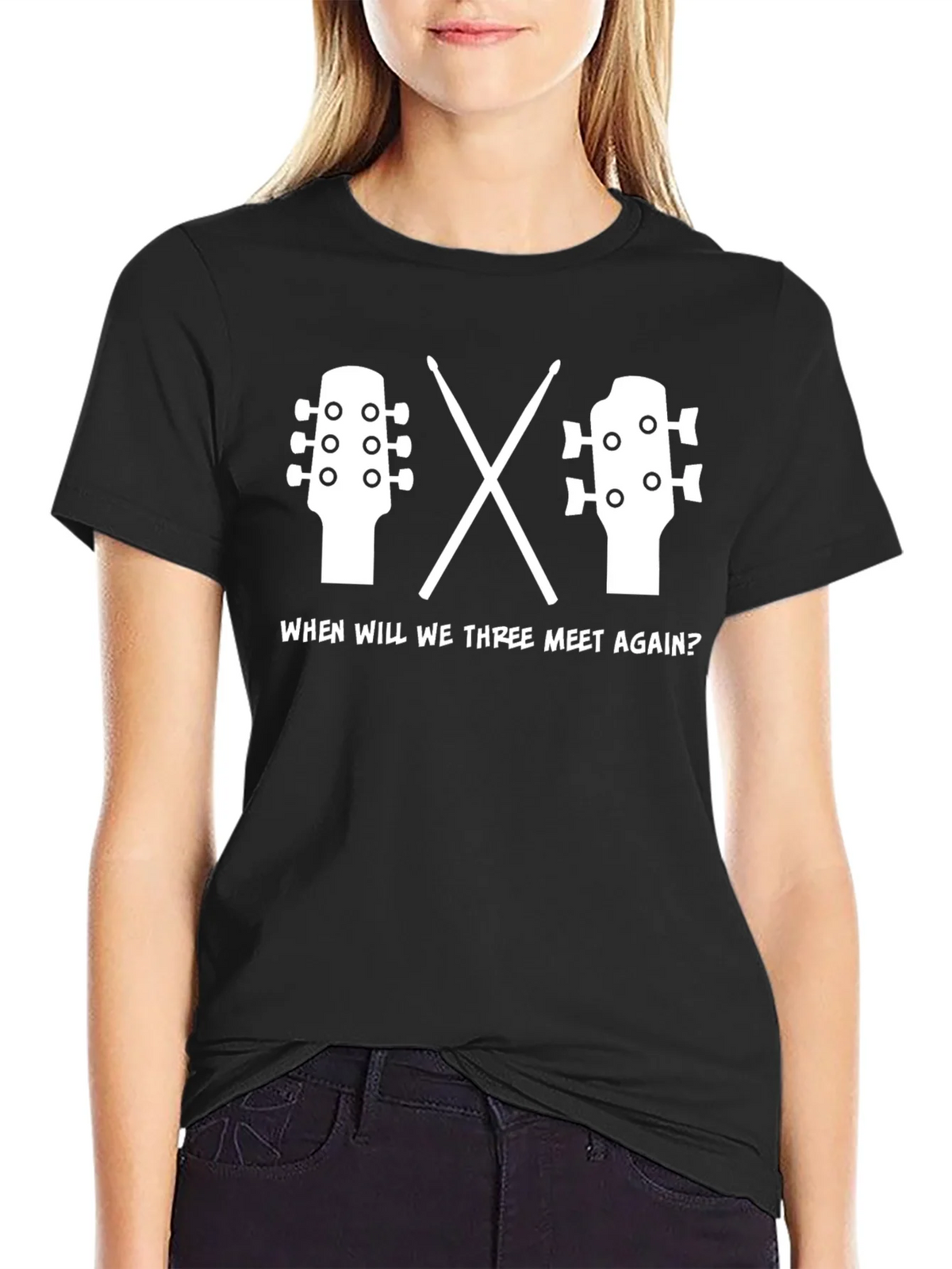 Music Reunion T-Shirt: Guitar Drums When Will We Three Meet product image 2