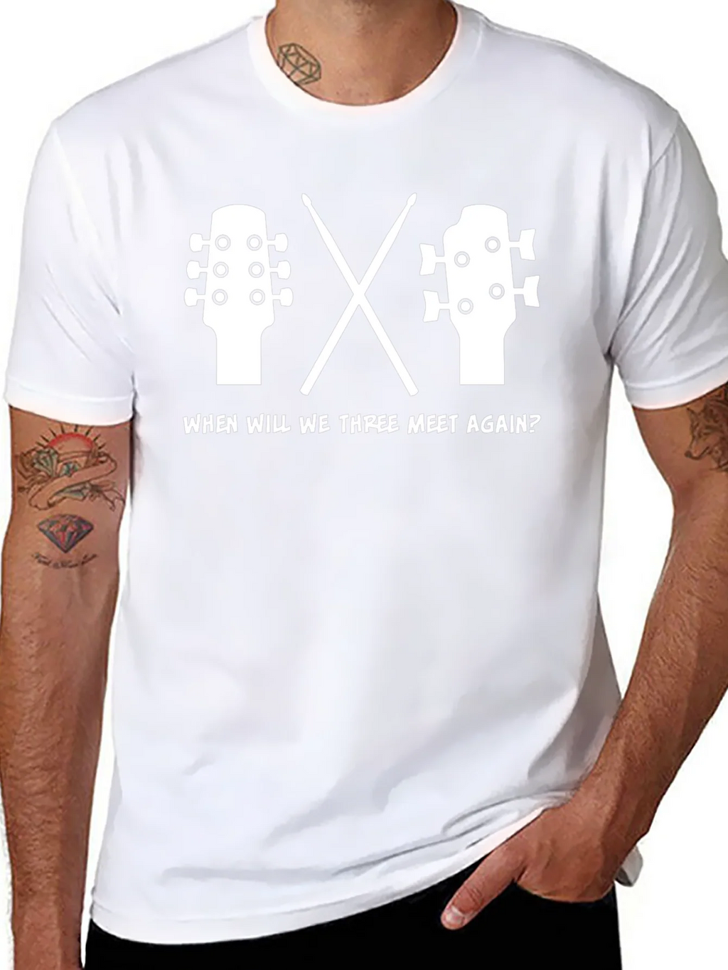 Music Reunion T-Shirt: Guitar Drums When Will We Three Meet product image 7