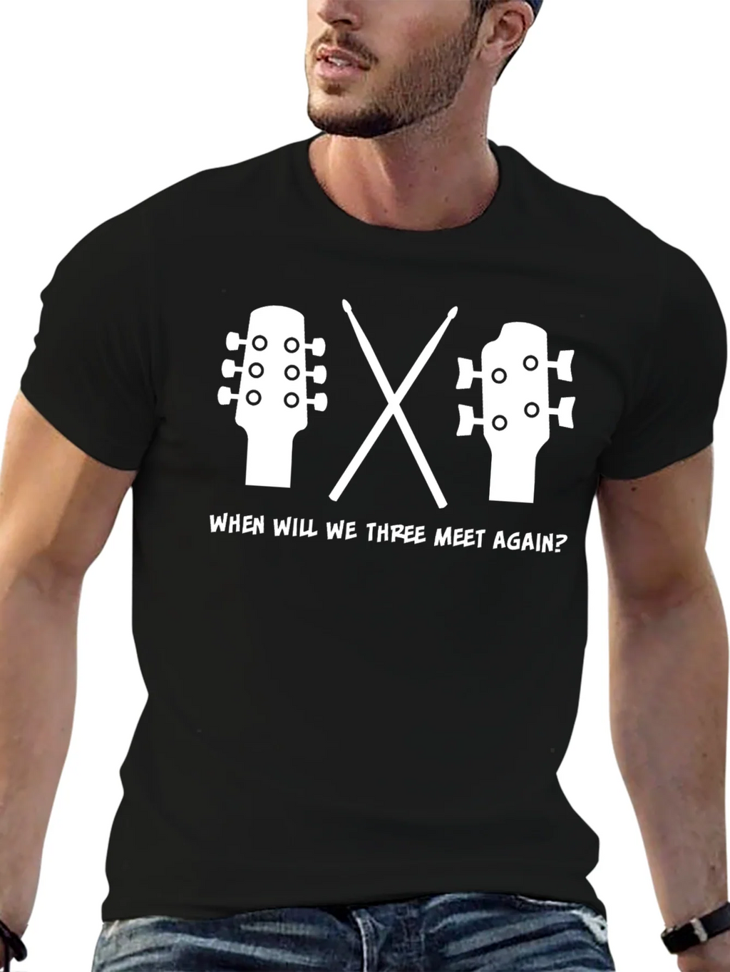 Music Reunion T-Shirt: Guitar Drums When Will We Three Meet product image 6