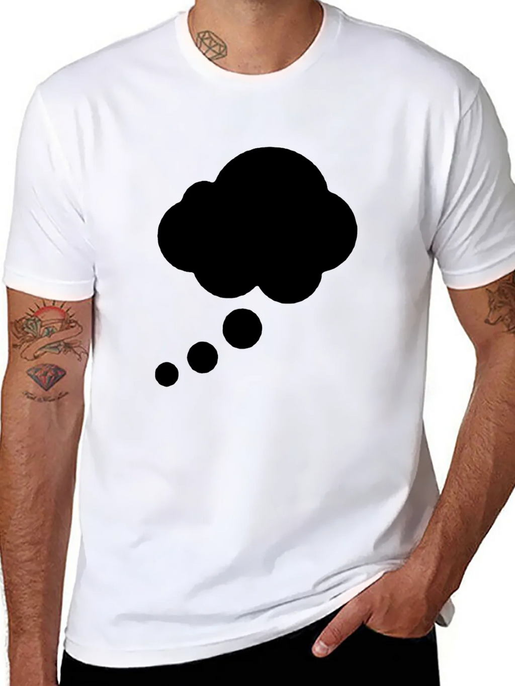 Thinking Cloud Graphic Tee - Black Cotton T-Shirt product image 7