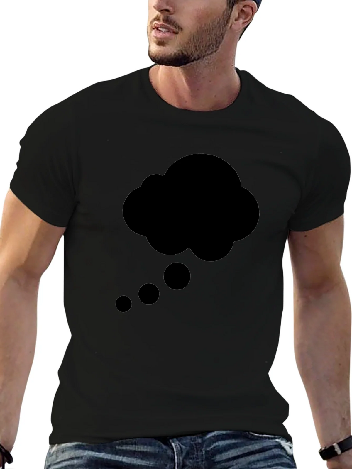 Thinking Cloud Graphic Tee - Black Cotton T-Shirt product image 6
