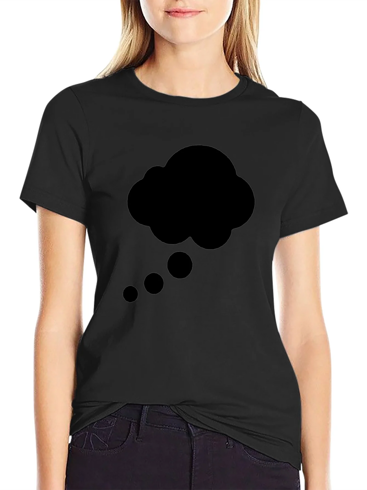 Thinking Cloud Graphic Tee - Black Cotton T-Shirt product image 2