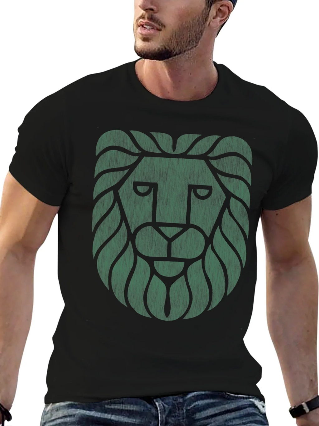 Lion Graphic Tee - Cool Design Black T-Shirt product image 6