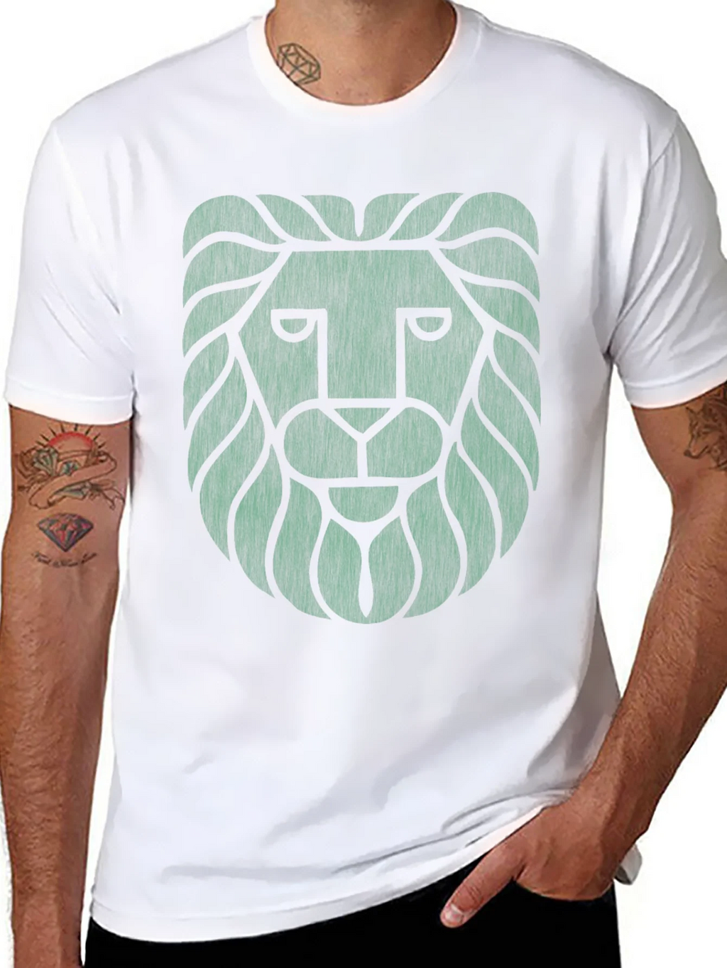 Lion Graphic Tee - Cool Design Black T-Shirt product image 7