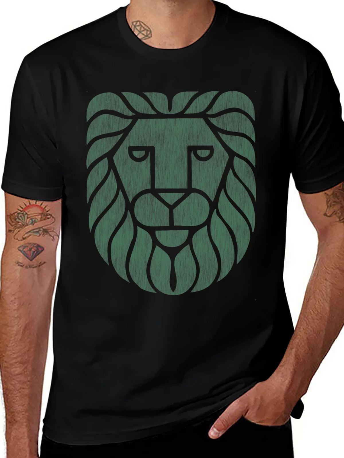 Lion Graphic Tee - Cool Design Black T-Shirt product image 1