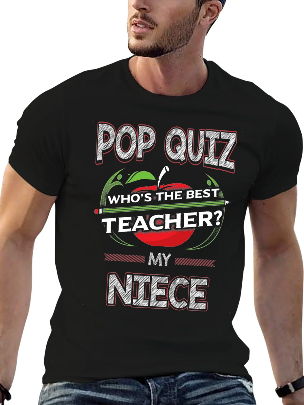 Pop Quiz Best Teacher Niece T-Shirt product image 6