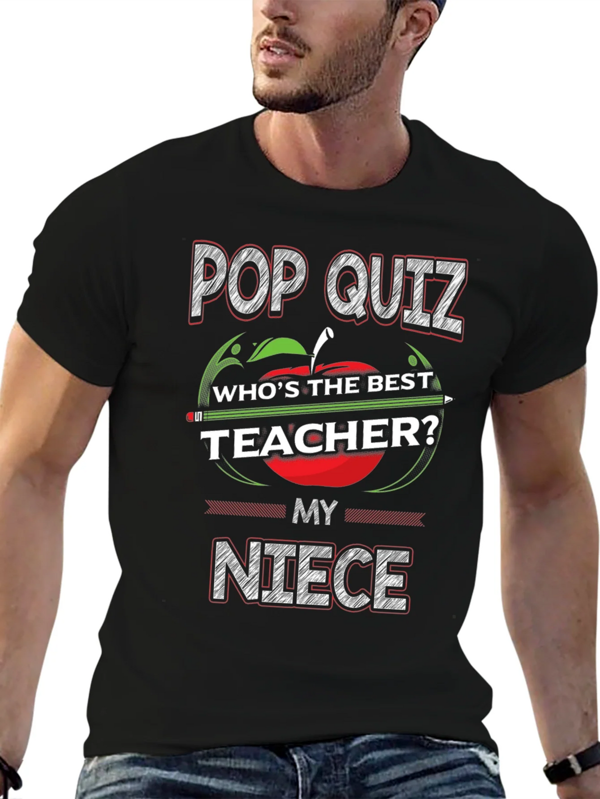 Pop Quiz Best Teacher Niece T-Shirt product image 6