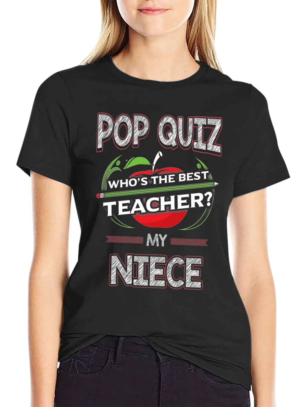 Pop Quiz Best Teacher Niece T-Shirt product image 2