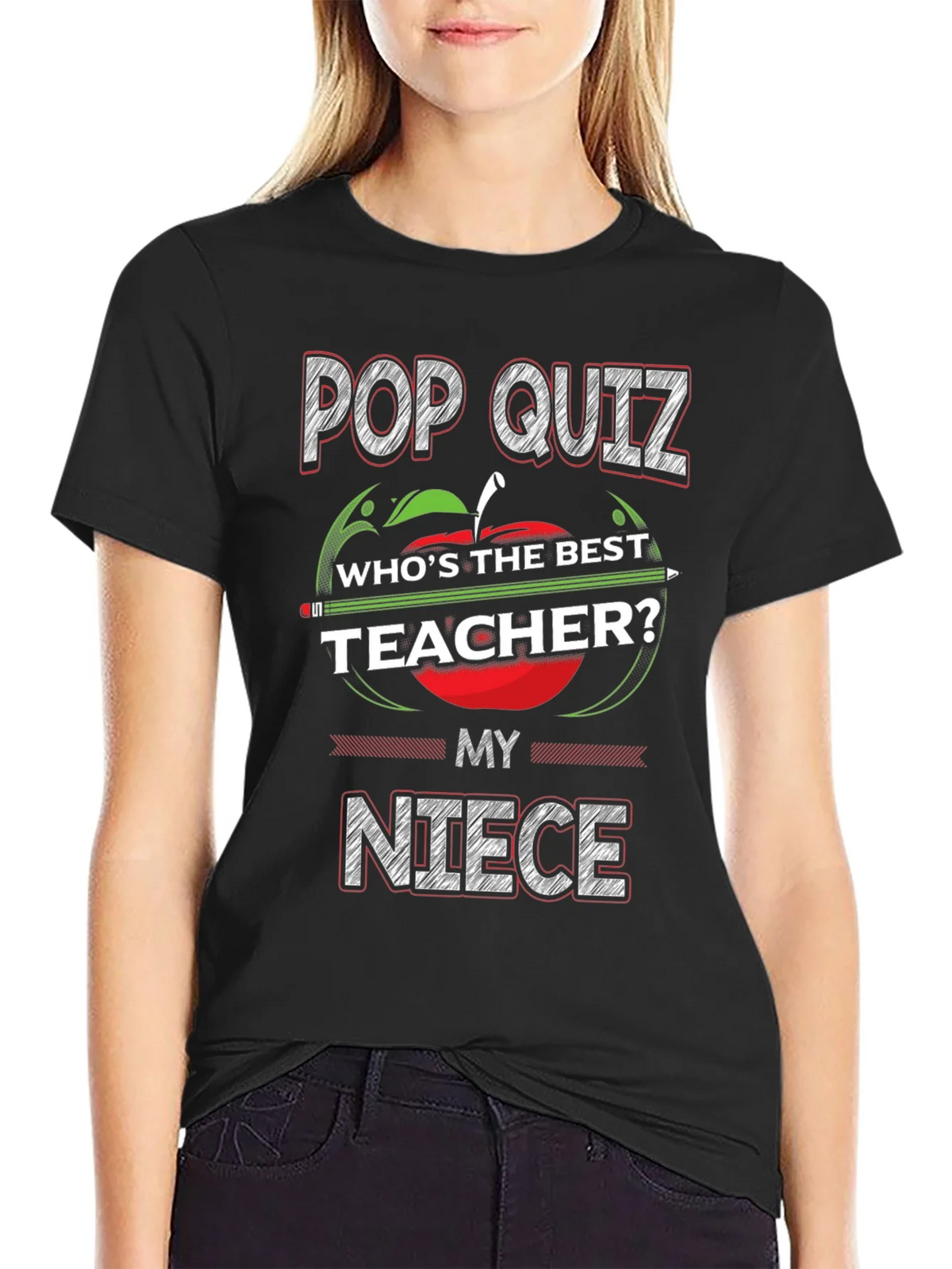 Pop Quiz Best Teacher Niece T-Shirt product image 2