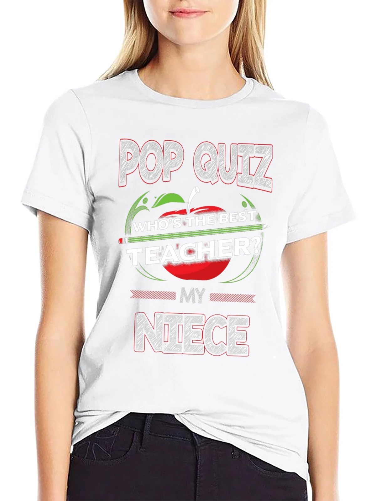 Pop Quiz Best Teacher Niece T-Shirt product image 8