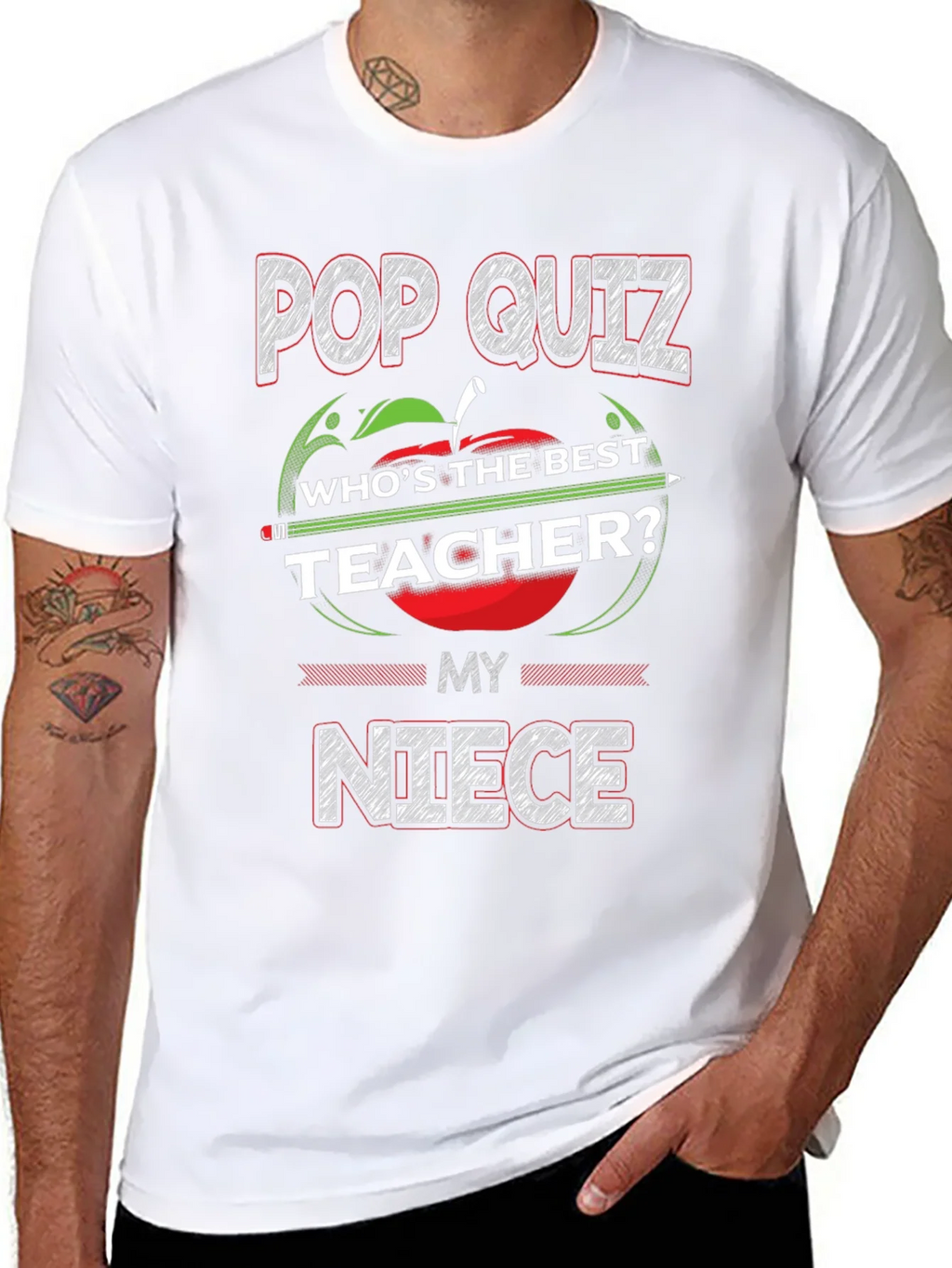 Pop Quiz Best Teacher Niece T-Shirt product image 7