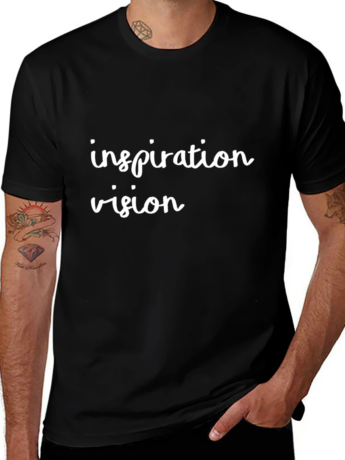 Inspiration Vision Black Tee - Stylish & Motivational product image 1
