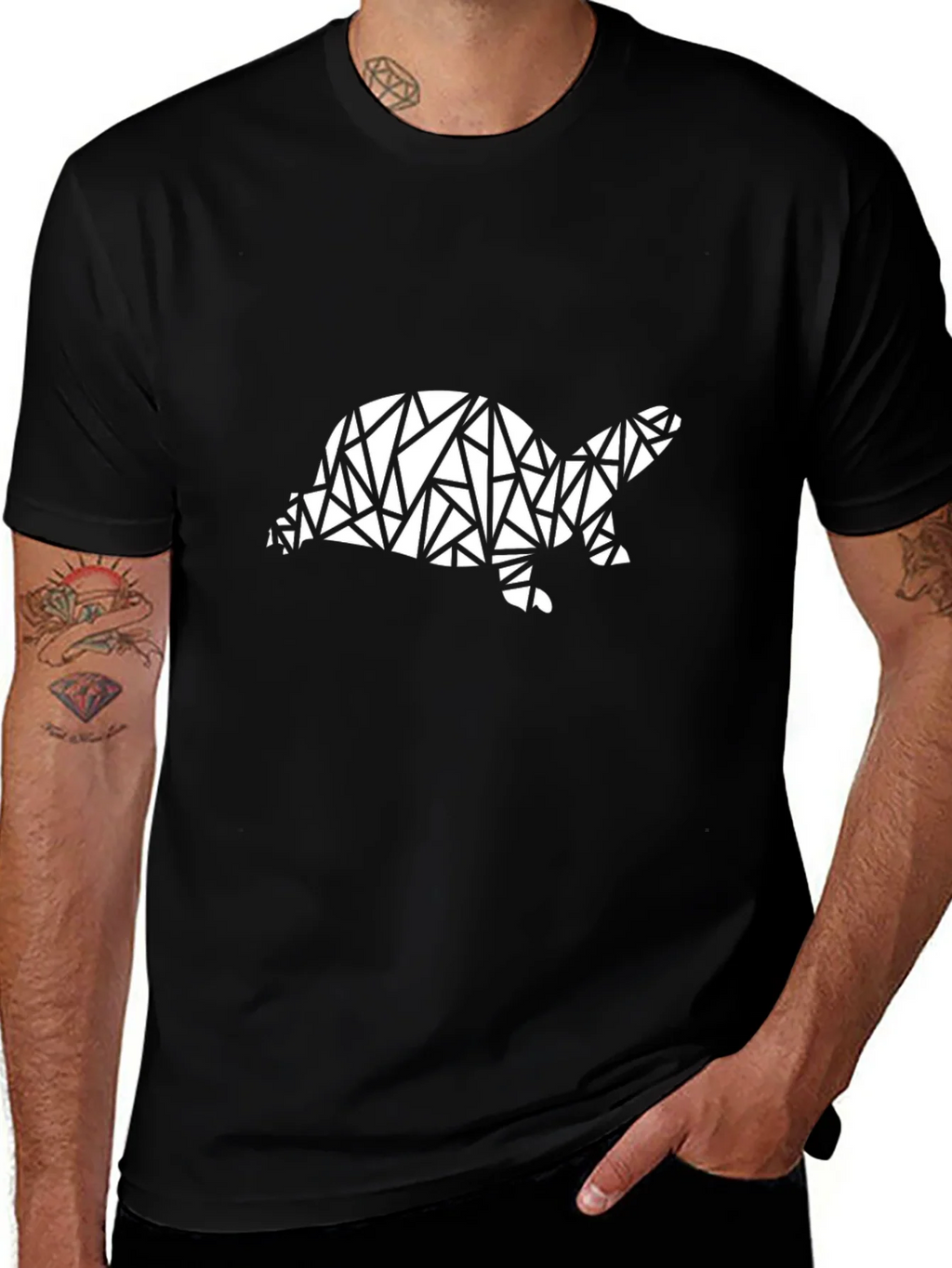 Geometric Turtle Graphic Tee - Modern Style product image 1