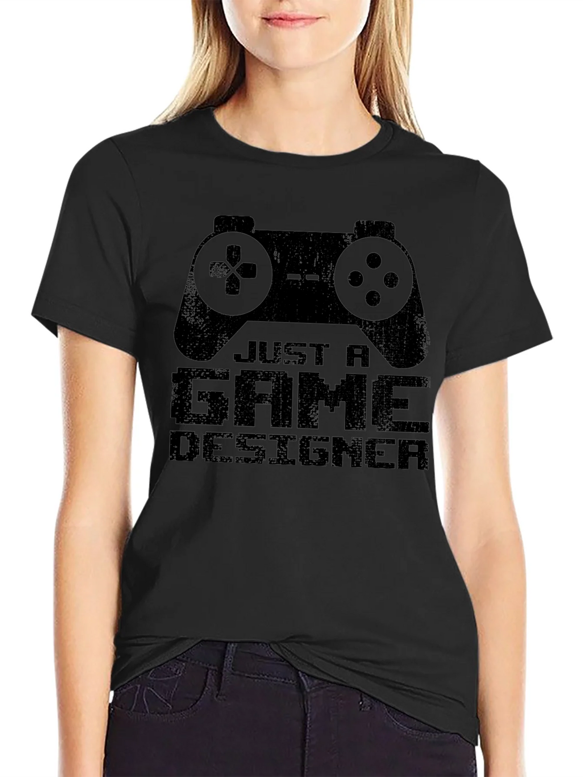 Just A Game Designer T-Shirt - Black Cotton Tee product image 2