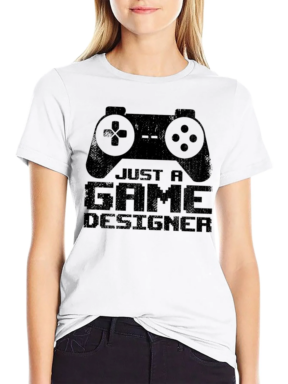 Just A Game Designer T-Shirt - Black Cotton Tee product image 7