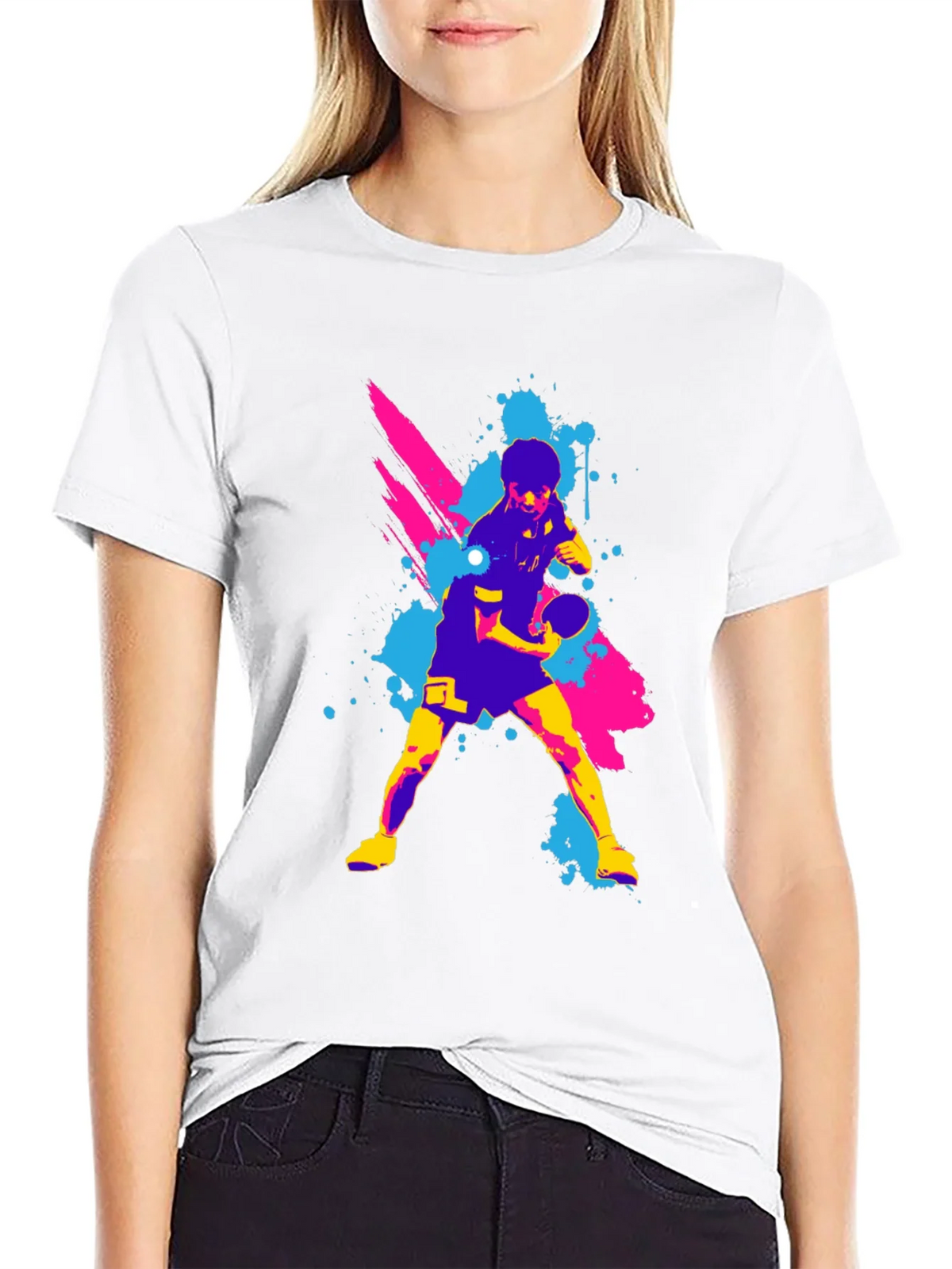 Ping Pong Player Graphic Tee - Cool Colors product image 6