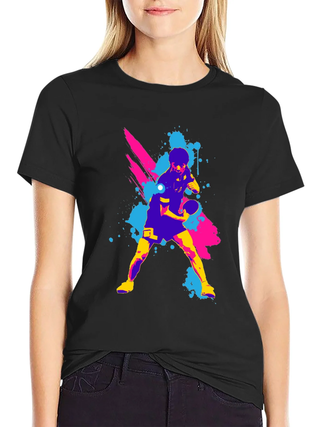 Ping Pong Player Graphic Tee - Cool Colors product image 2