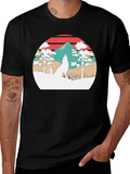 Retro Wolf Sunset Graphic T-Shirt product image 1