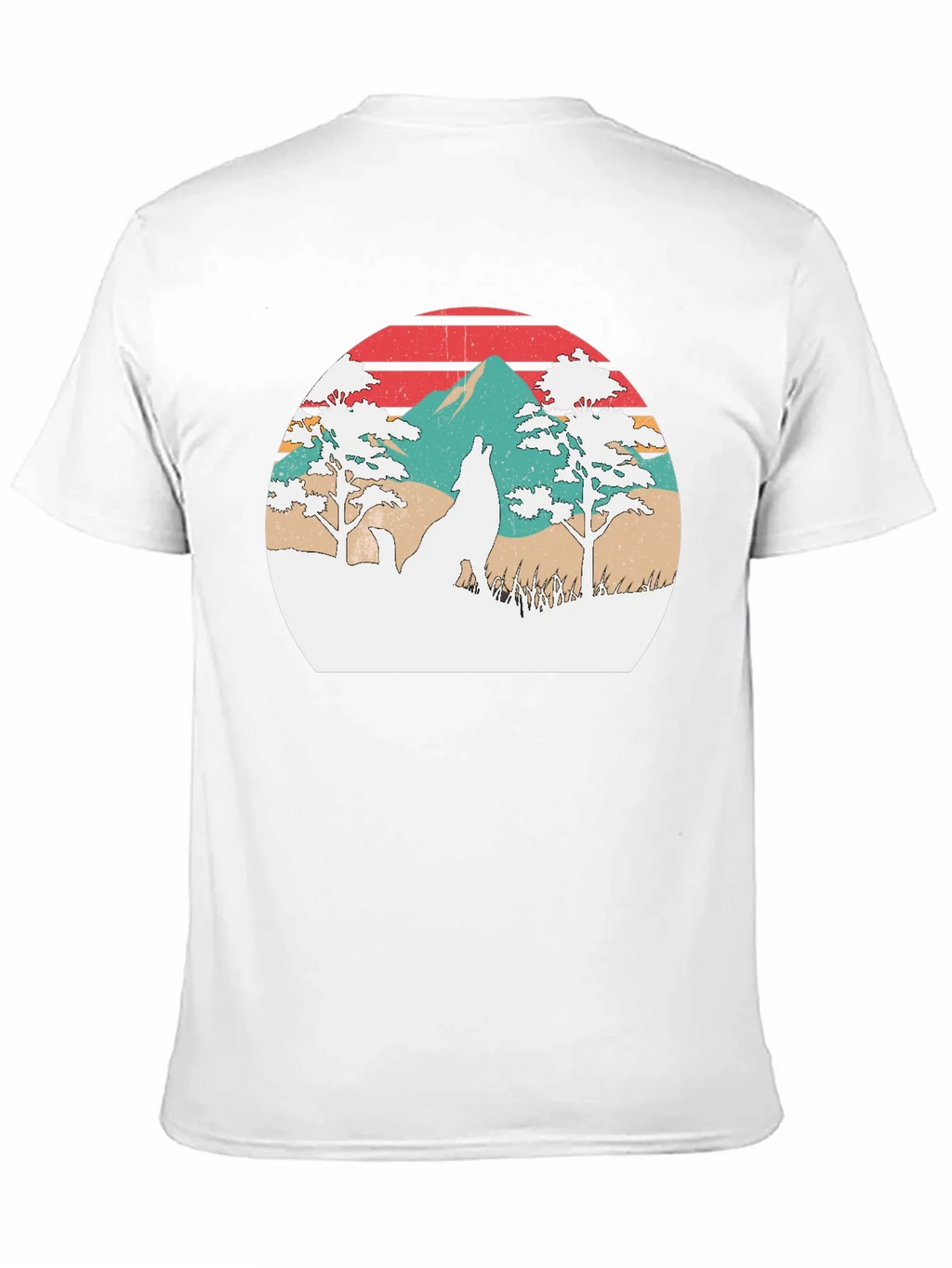 Retro Wolf Sunset Graphic T-Shirt product image 8