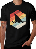 Retro Shark Fin Graphic T-Shirt - Black product image 1