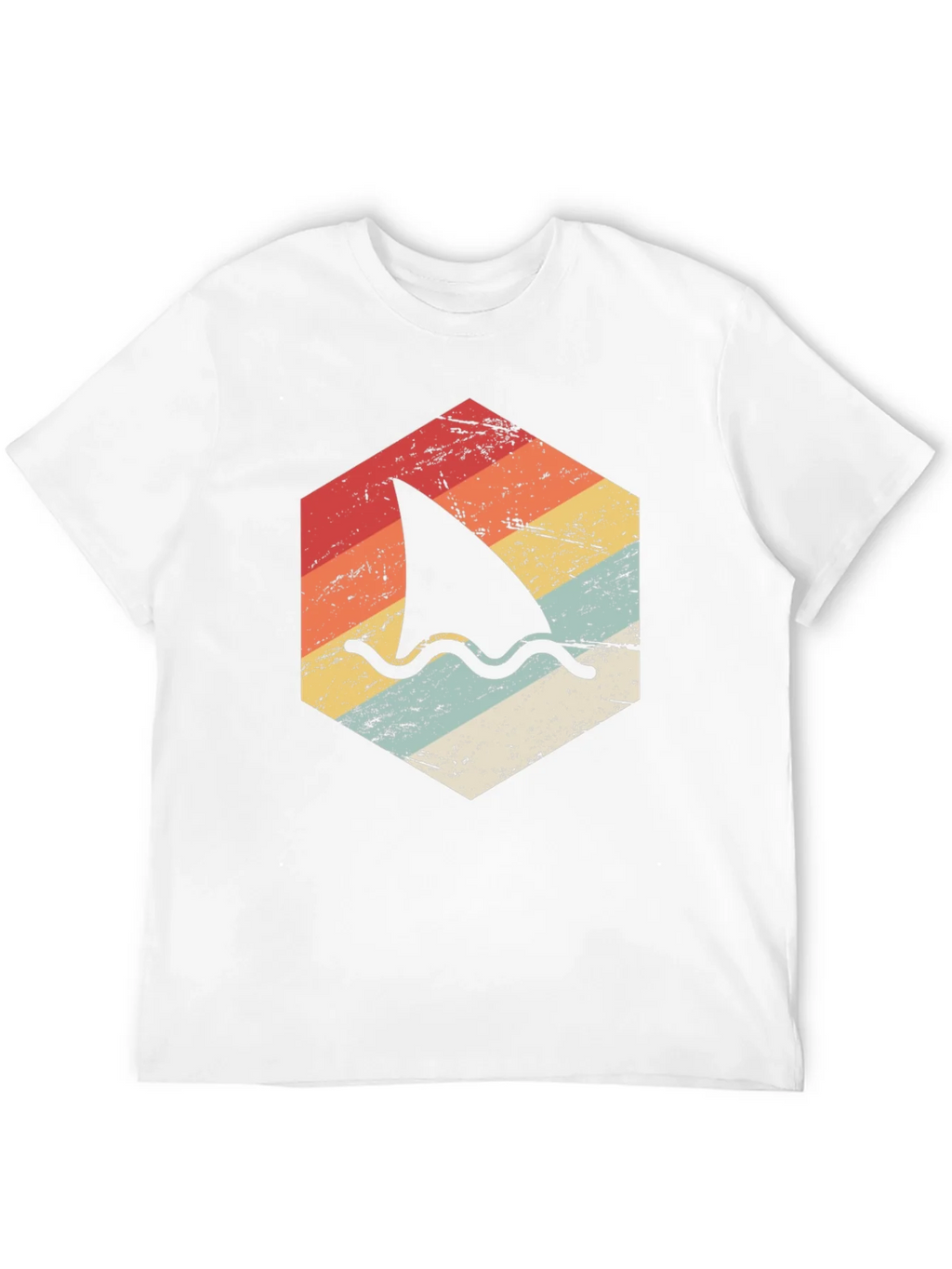 Retro Shark Fin Graphic T-Shirt - Black product image 8