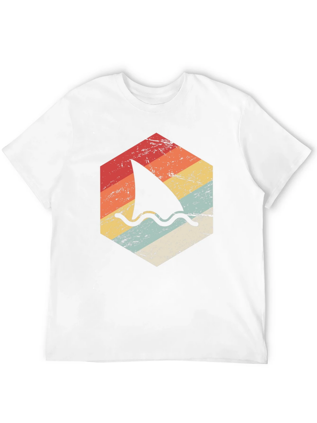 Retro Shark Fin Graphic T-Shirt - Black product image 8