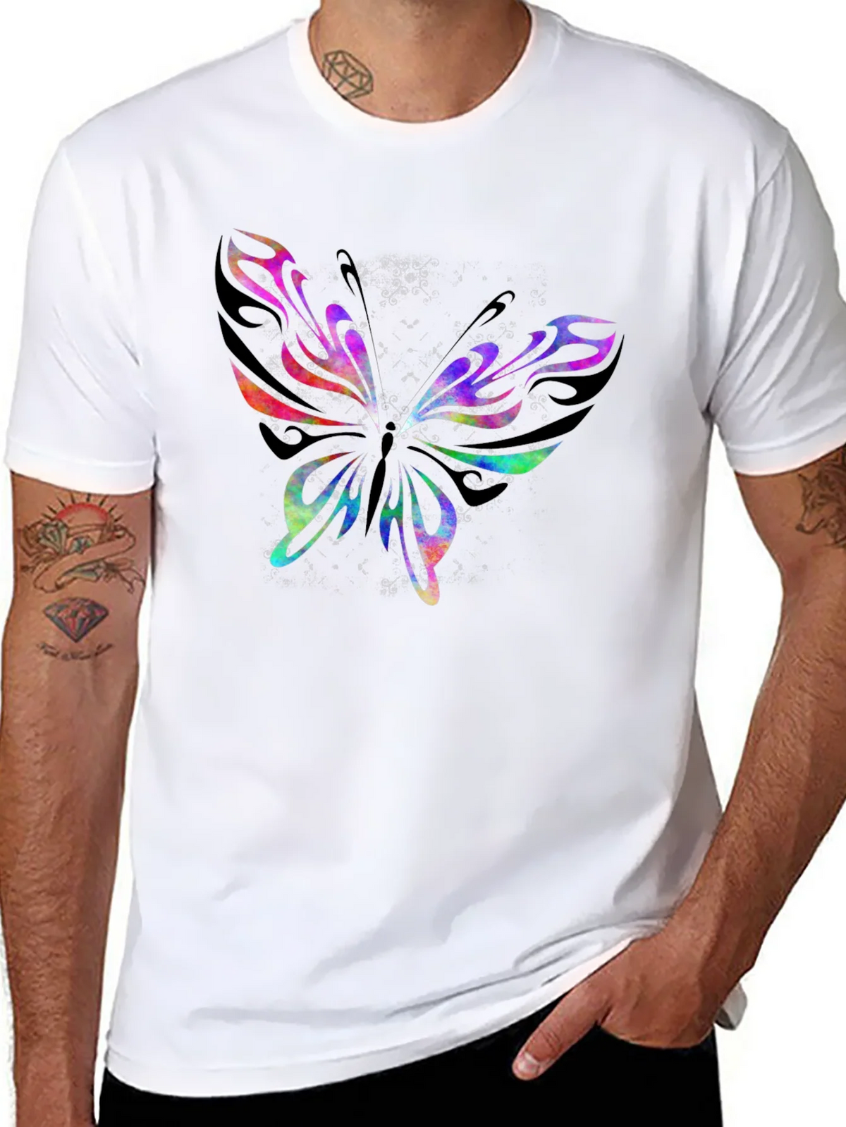 Butterfly Graphic Print Crew Neck T-Shirt product image 6