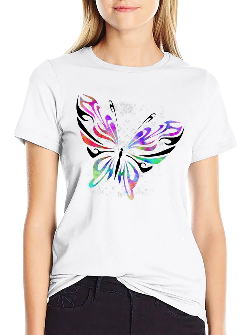 Butterfly Graphic Print Crew Neck T-Shirt product image 7
