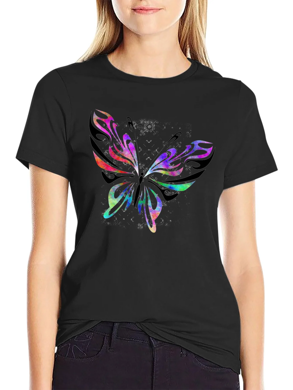 Butterfly Graphic Print Crew Neck T-Shirt product image 2